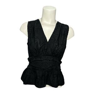 BCBG Maxazria Elegant Black Sleeveless Top Surplice sz XS‎ NEW